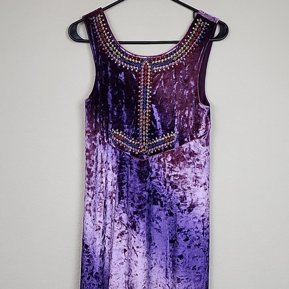 Free People $228 Reversible Chameleon Maxi Velvet Dress - Picture 7 of 13